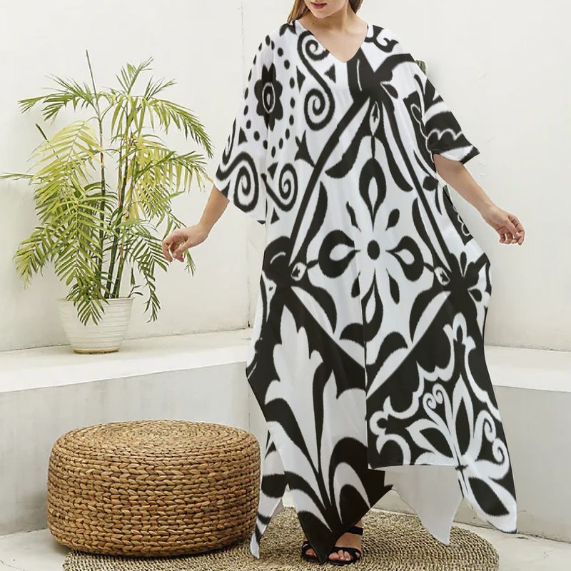 Portuguese Tile-Print Kaftan