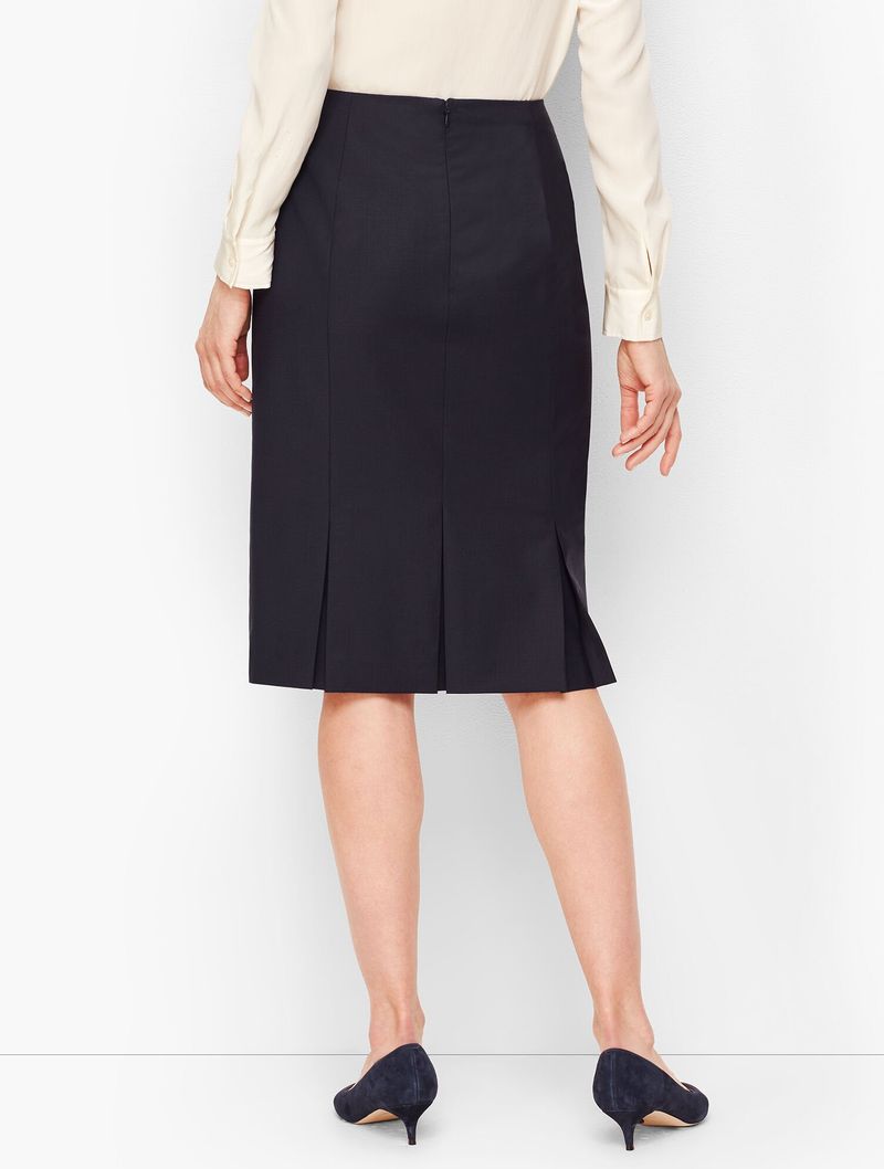 Kick-Pleat Pencil Skirt