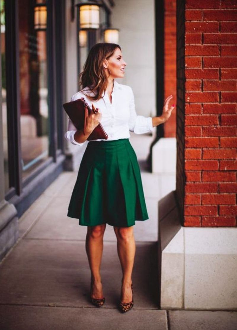 Flared Knee-Length Skirts