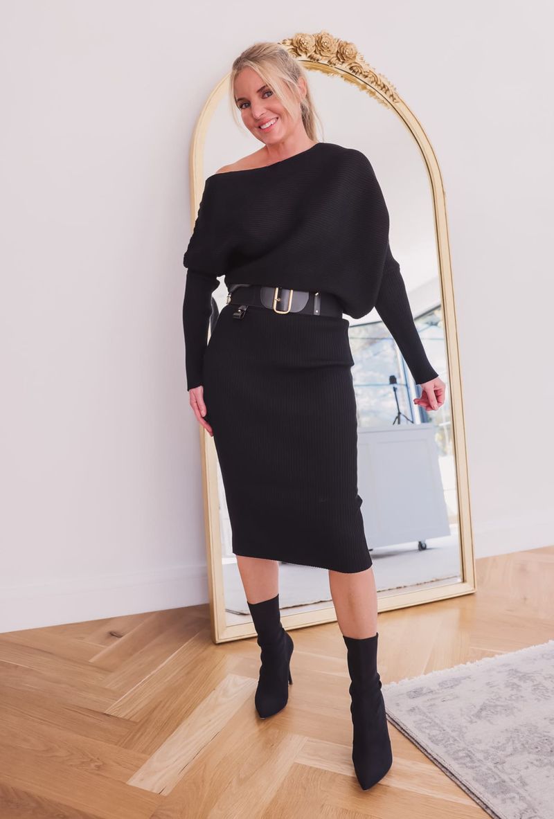 The Black Sweater Dress + Statement Boots