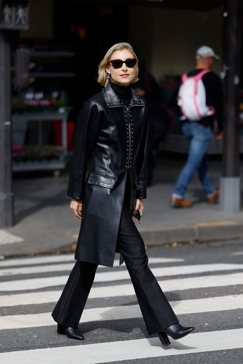 Leather Jacket + Tailored Trousers