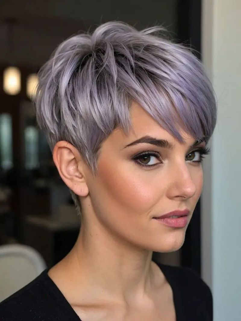 Pixie Cut With Long Bangs