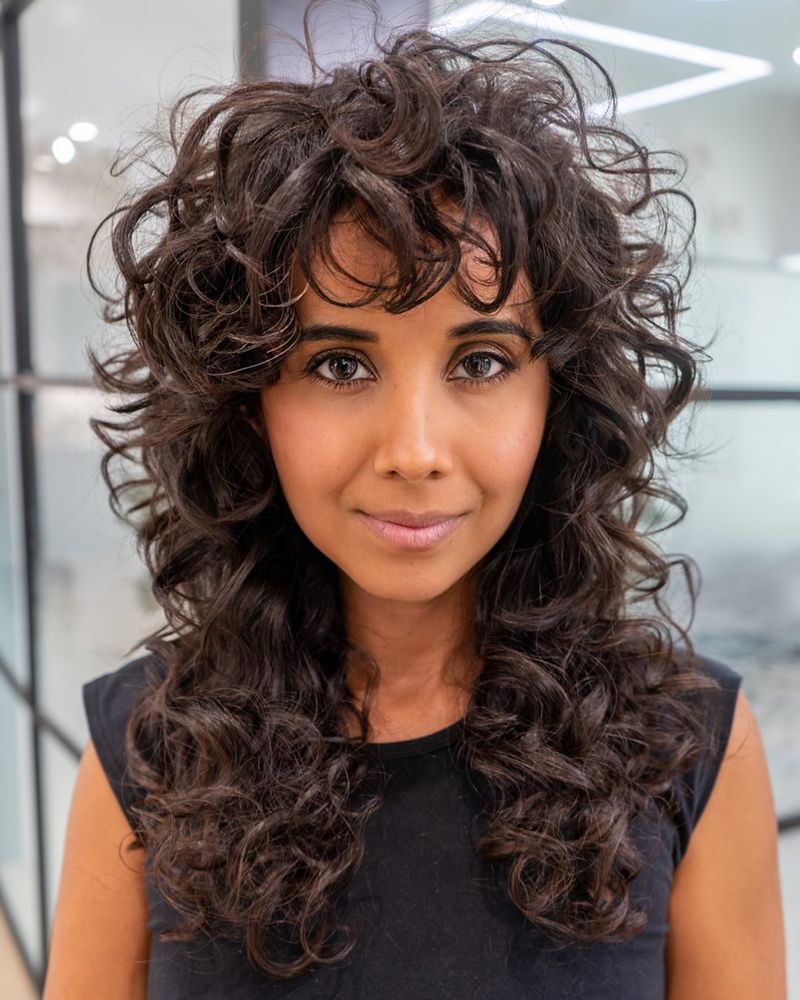 Curly Shag with Curtain Fringe