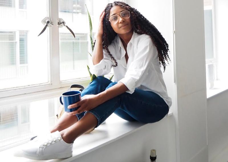 Classic White Blouse and Jeans