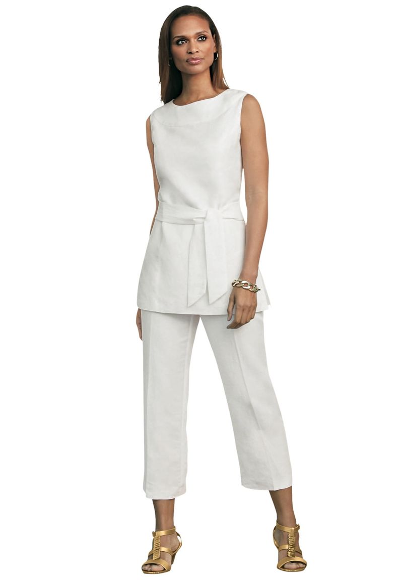 Sleeveless Tunic & Cropped Pants Combo