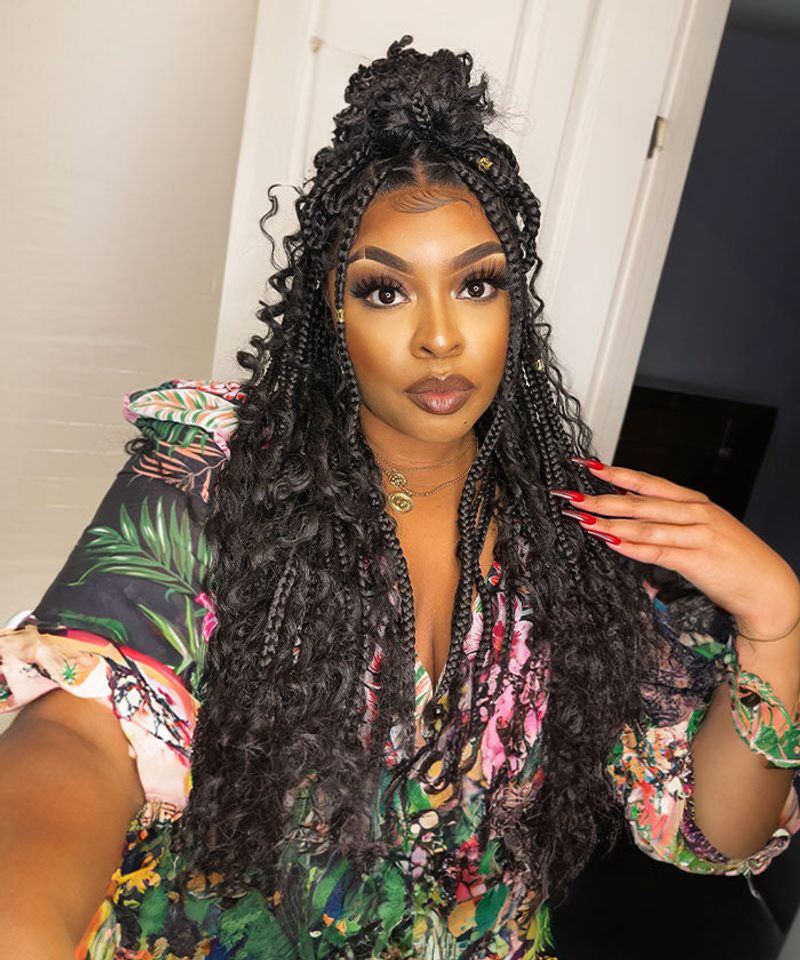 Bohemian Curly-Ended Box Braids