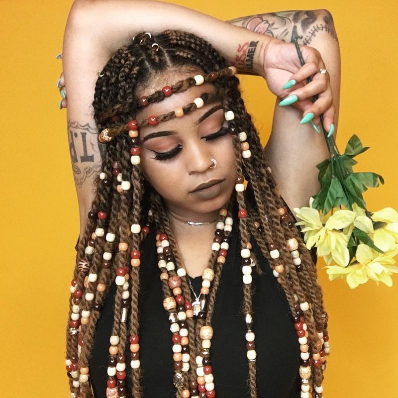 Cornrows with Beads for Cultural Festivals