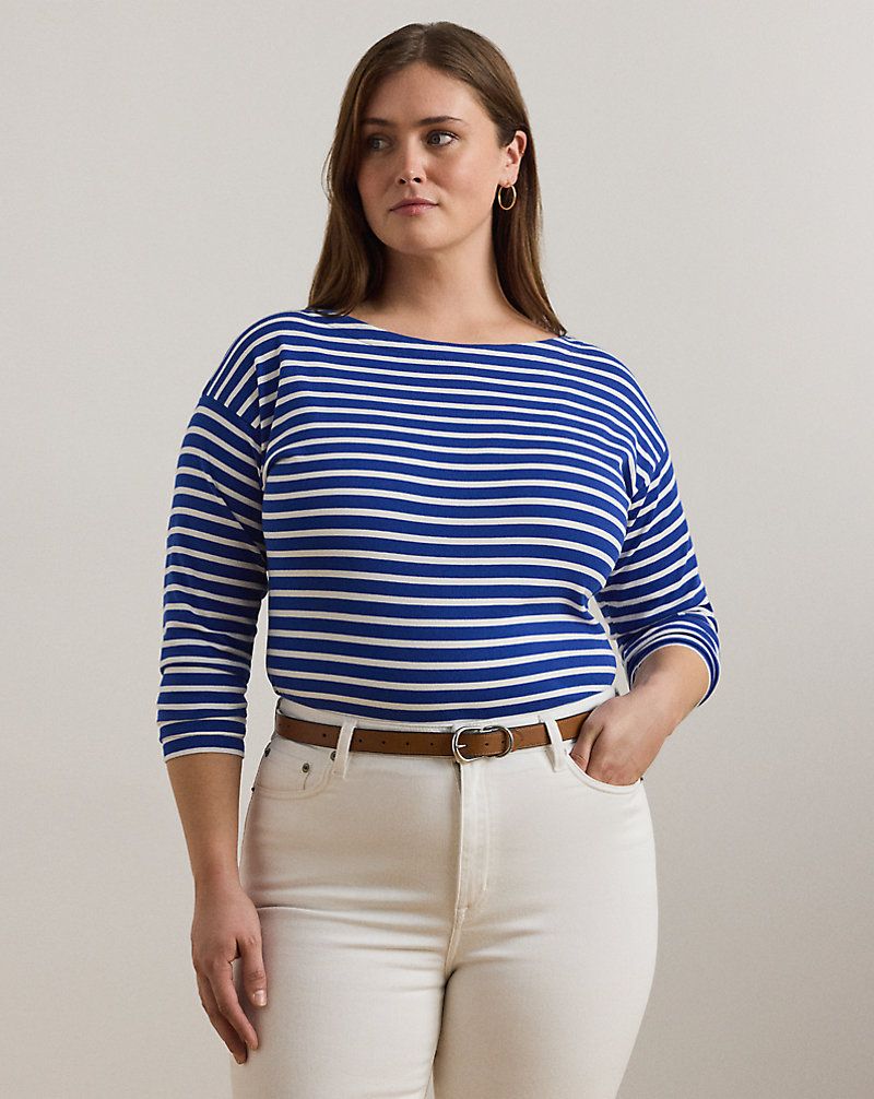 Nautical Stripe Boat Neck