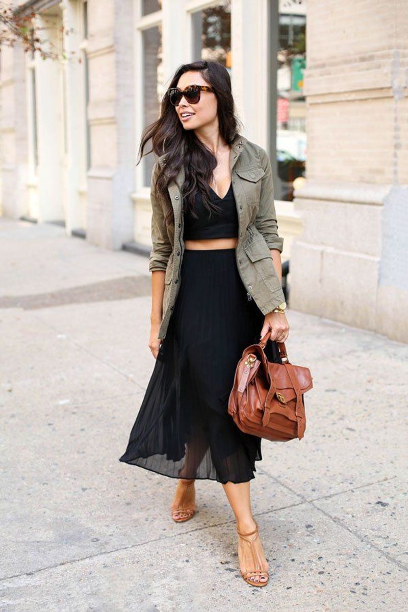 Cropped Jacket and Maxi Skirt