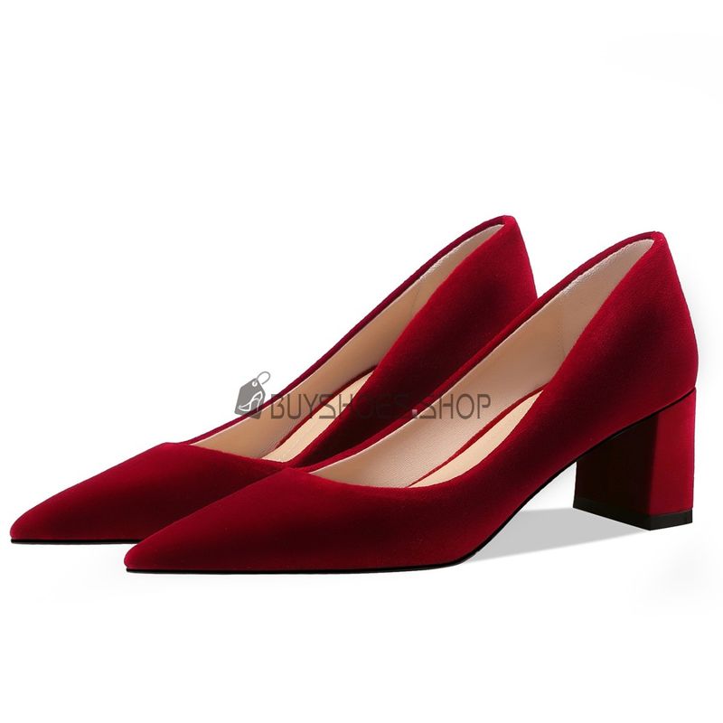 Burgundy Velvet Evening Slippers