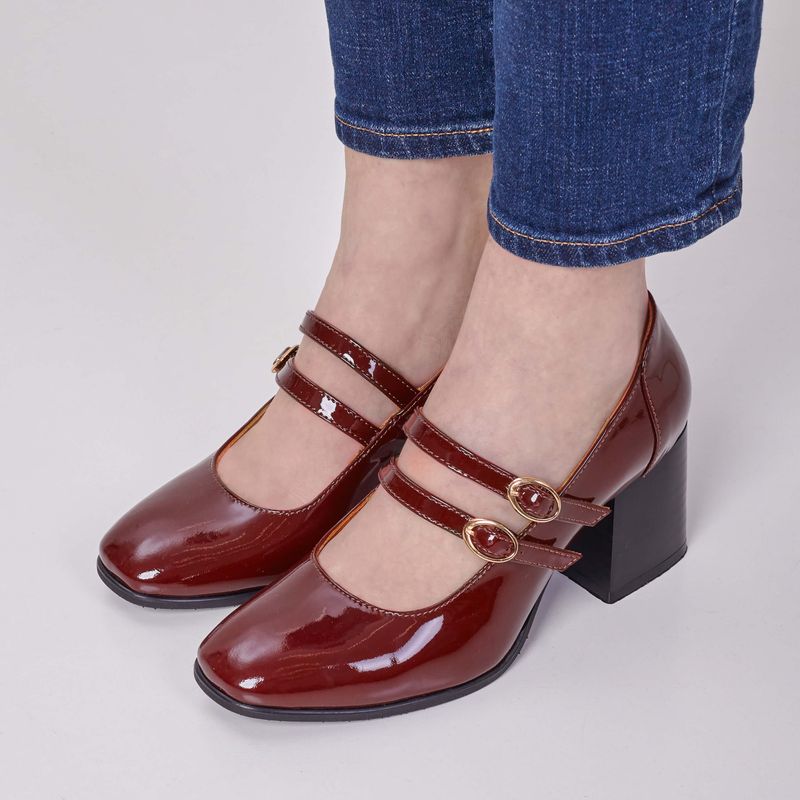 Burgundy Patent Leather Mary Janes