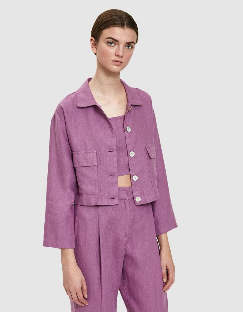 Cropped Jacket & High-Waisted Shorts Set