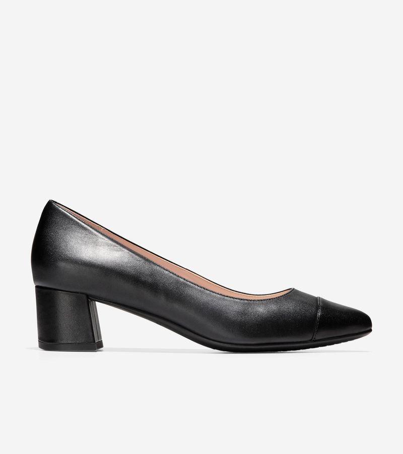 Mid-Heel Leather Pumps