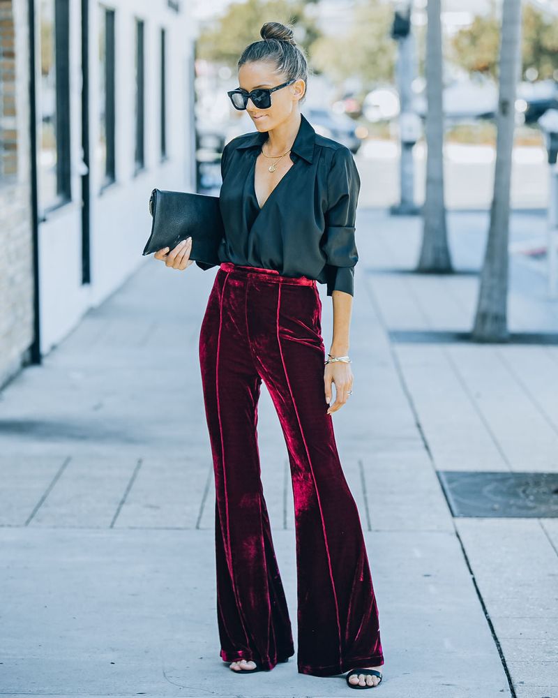 Velvet Palazzo Pants