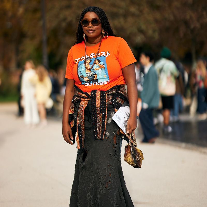 Graphic Tee with Maxi Skirt