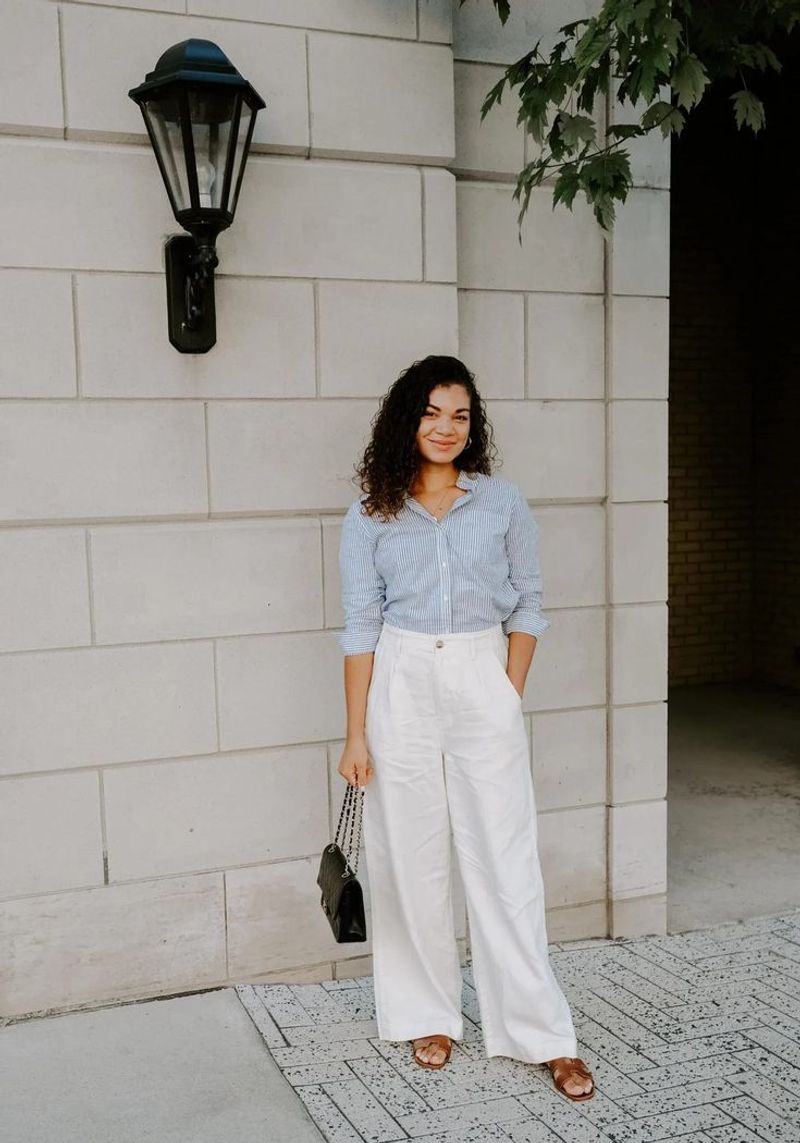 Silk Blouse and Tailored Linen Pants
