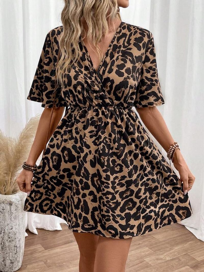 Sassy Animal Print Wrap Dress