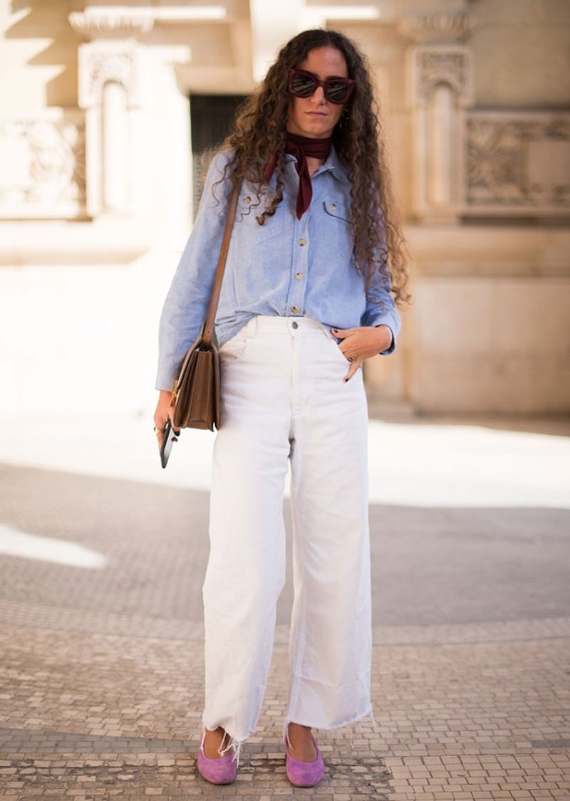 Linen Button-Down & White Jeans