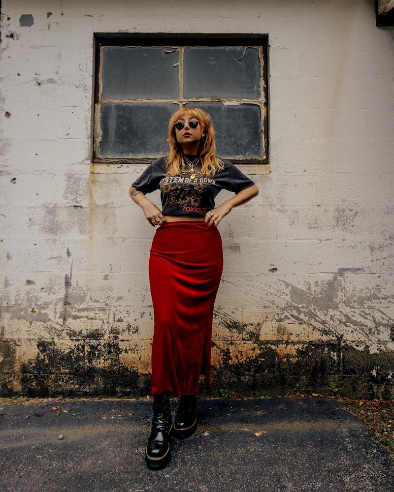 Vintage Band Tee and Skirt