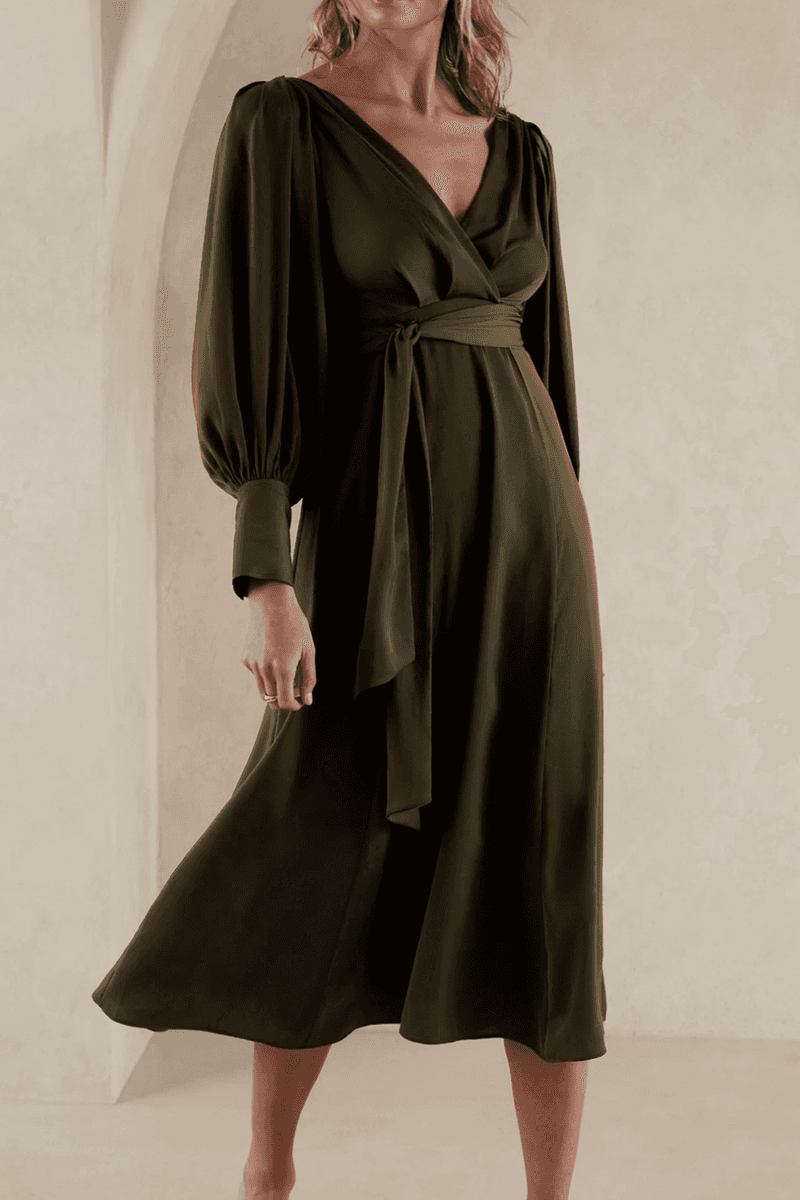 Elegant Silk Wrap Dress