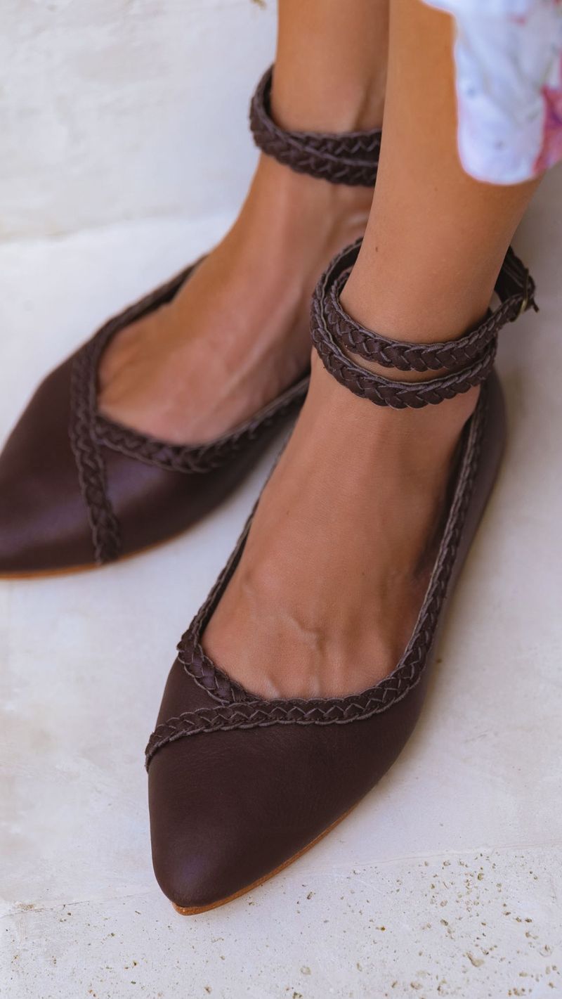 Braided Ankle-Wrap Flats