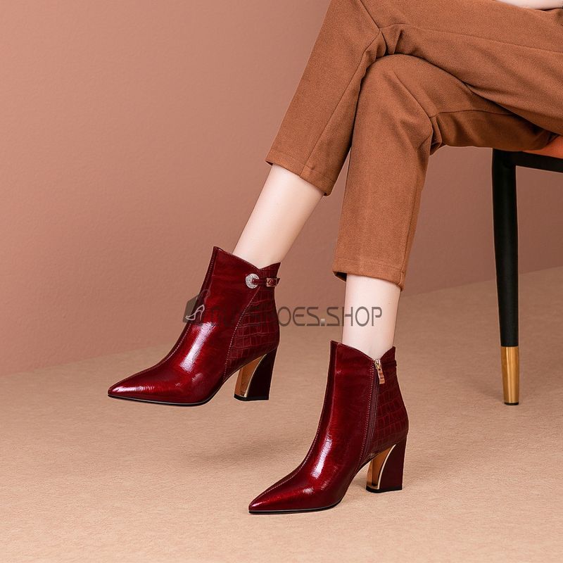Burgundy Ankle Booties