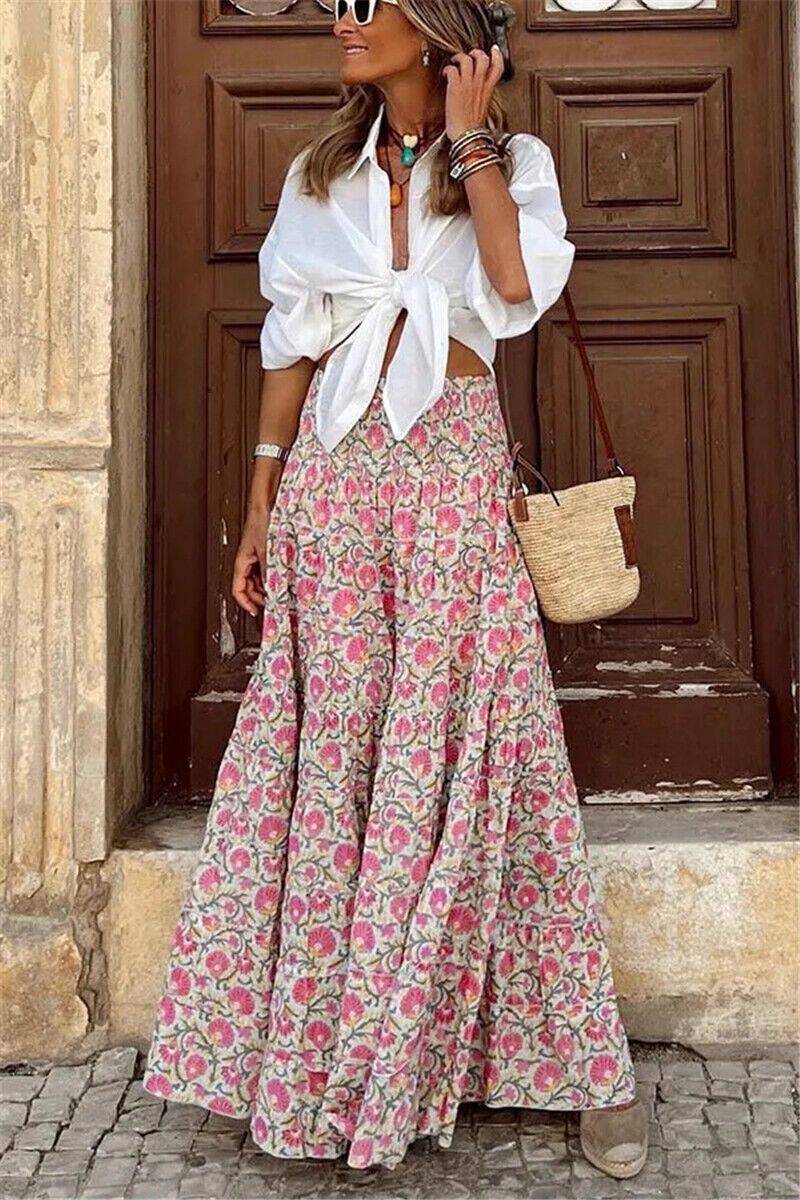 Bohemian Maxi Skirt Ensemble