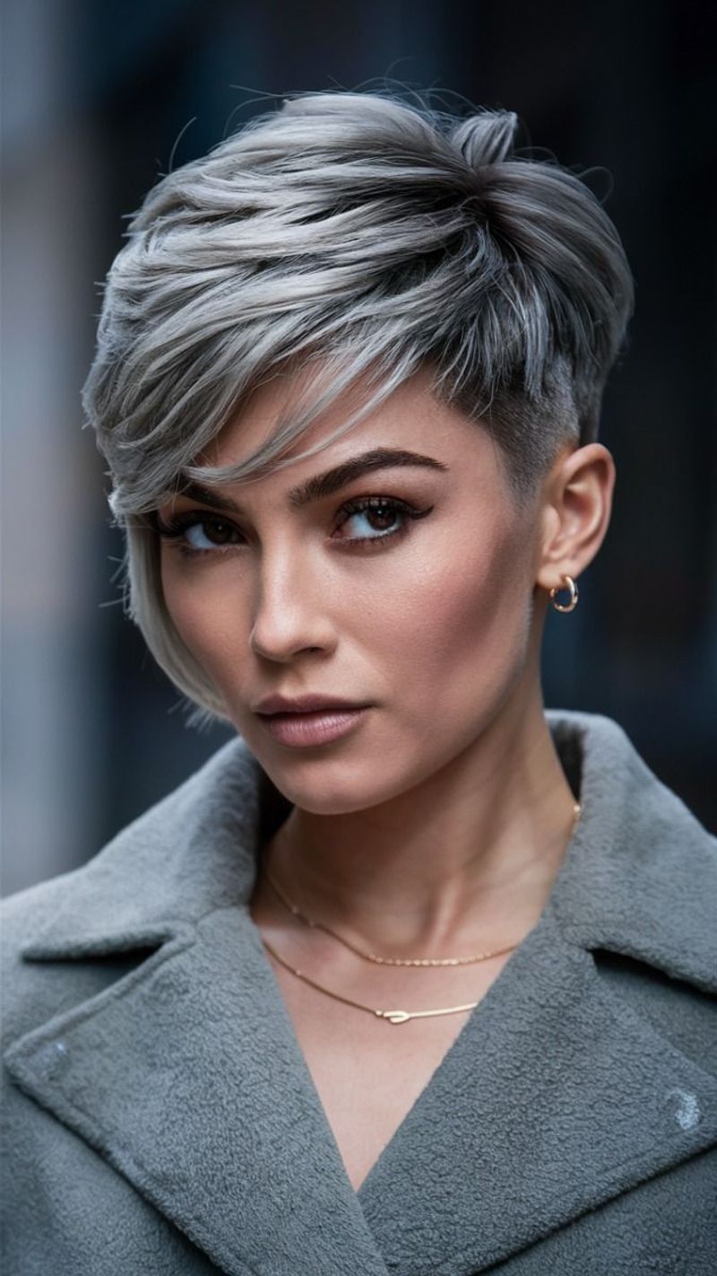 Textured Crop with Side-Swept Bangs