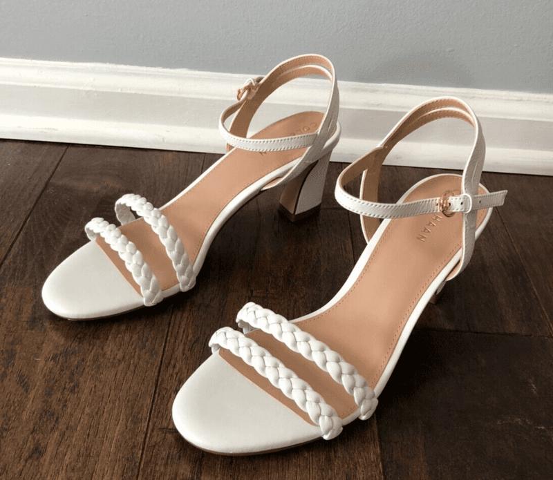 Braided Leather Sandal Heels