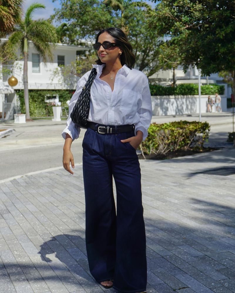 Classic White Button-Down + Jeans