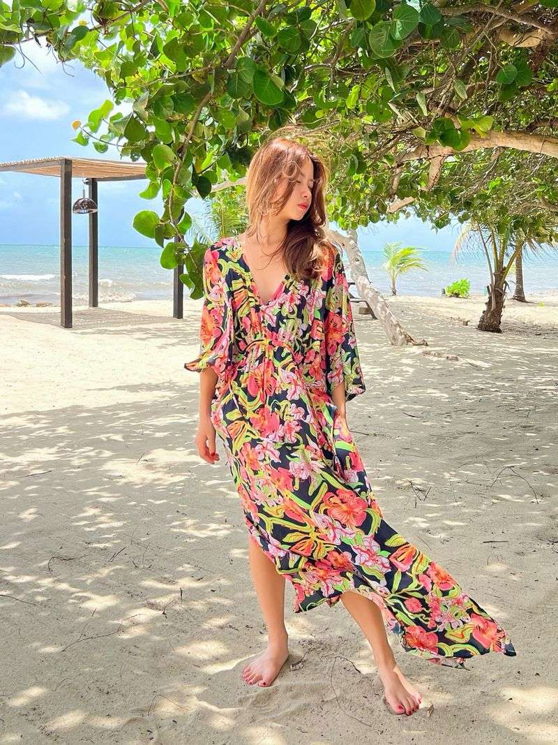 Tropical Print Sundress for Island Adventures