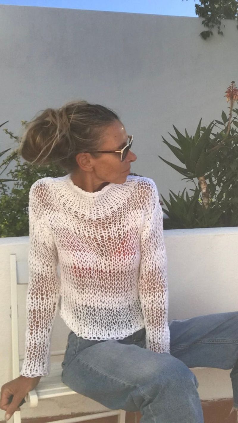 Open-Knit Cotton Sweater