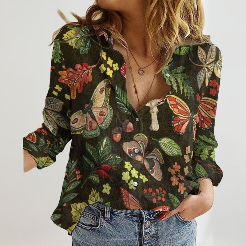 Butterfly Wing Watercolor Blouse