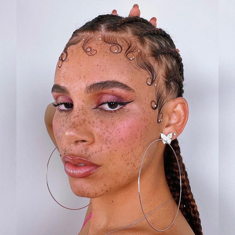 Cornrow Halo with Accessorized Edges