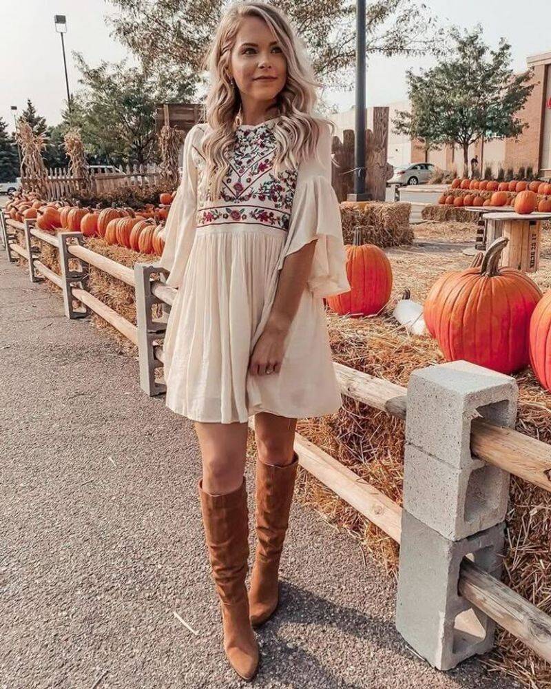 Tiered Ruffle Dress & Western Boots