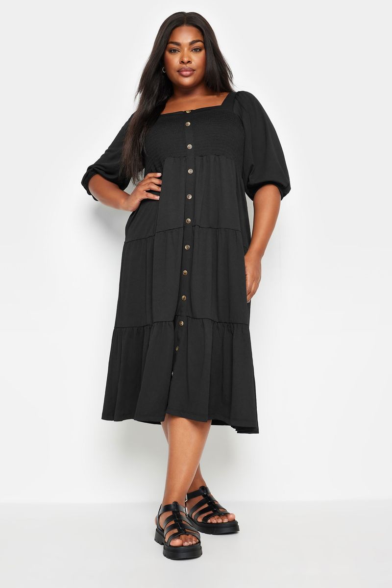 Tiered Midi Dress with Gladiator Sandals