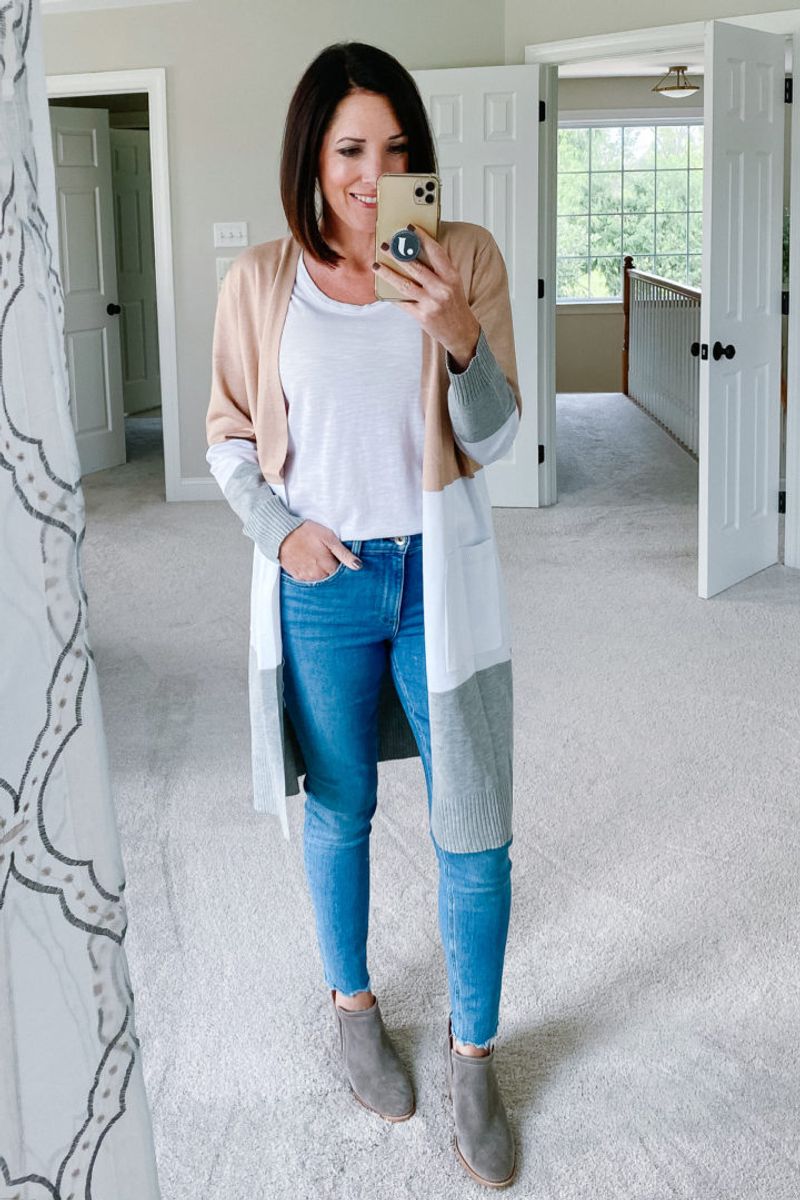 Cardigan and Jeans for Cozy Casual