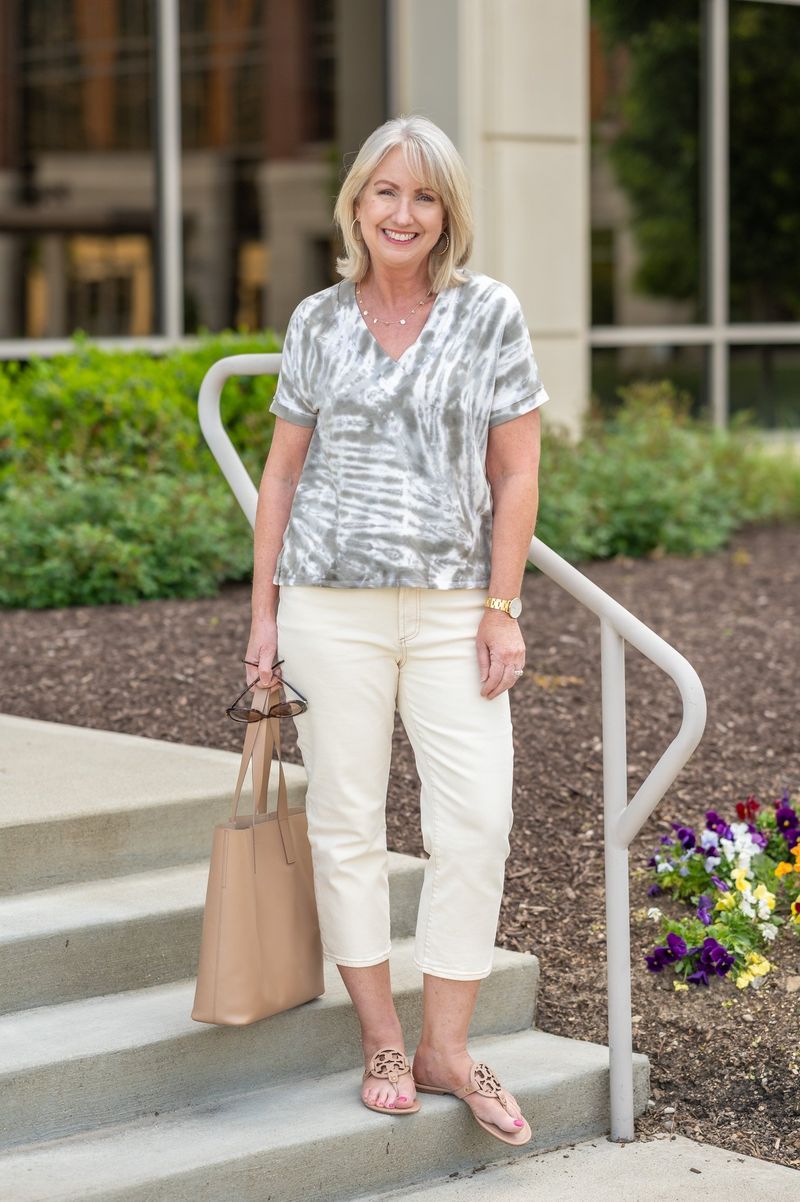 Relaxed Tunic Over Cropped Pants