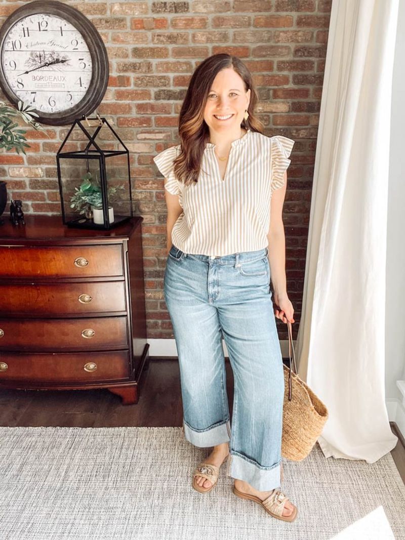 Lightweight Denim Capris and Striped Tee