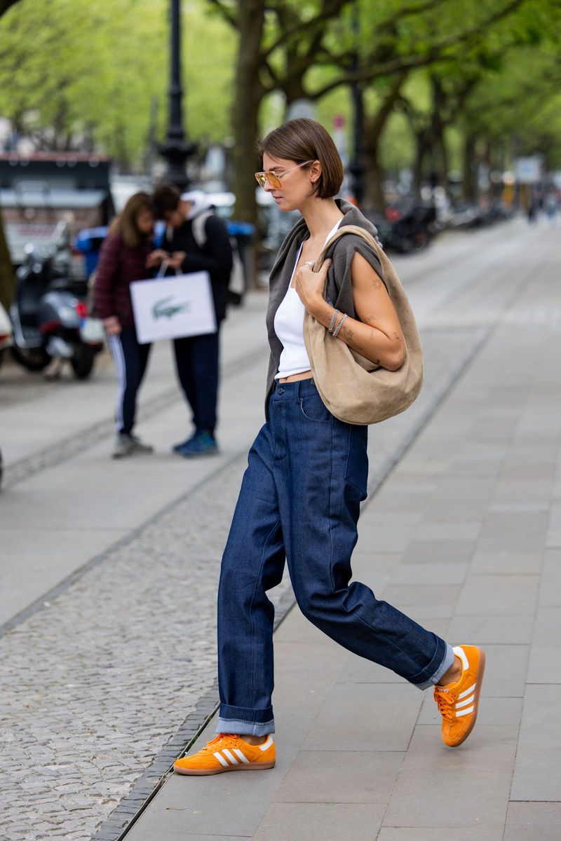 Colorful Sneakers with Basic Jeans