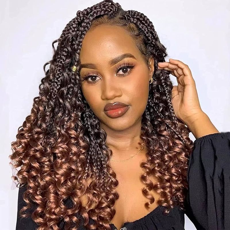 Goddess Braids with Curly Ends