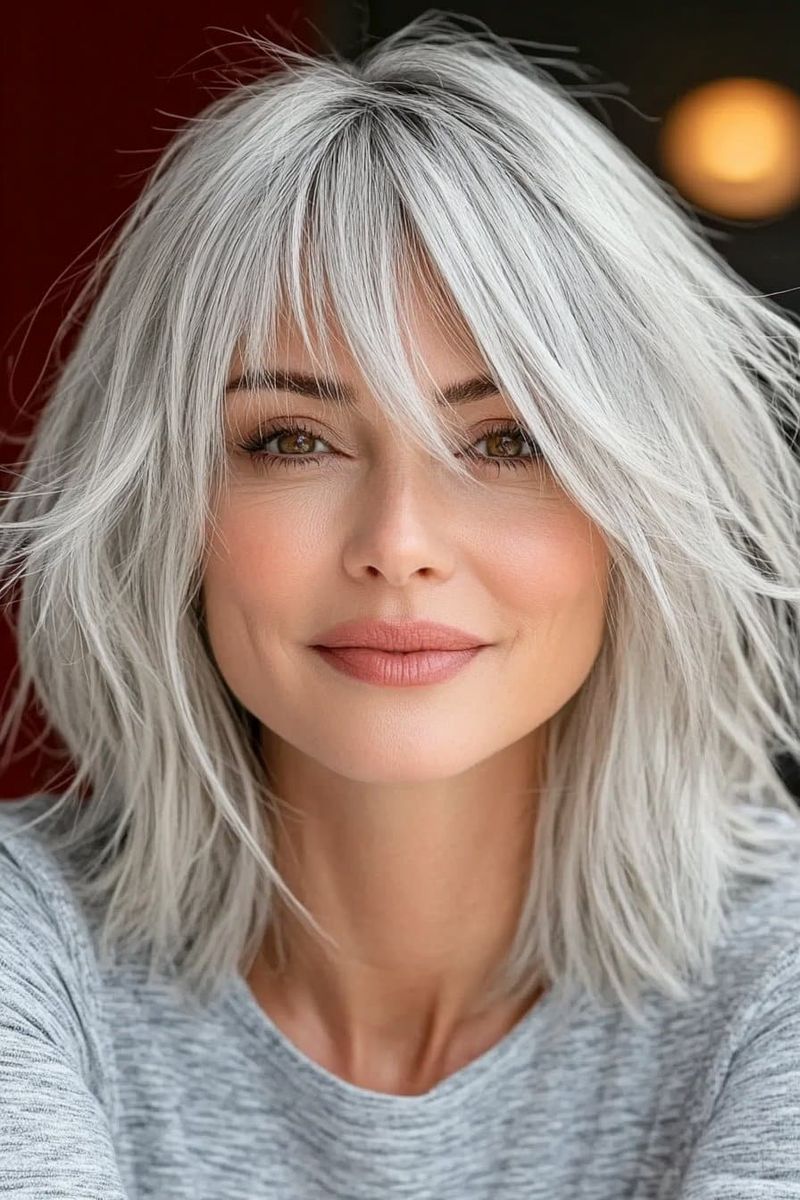 Tousled Crop with Forward Texture
