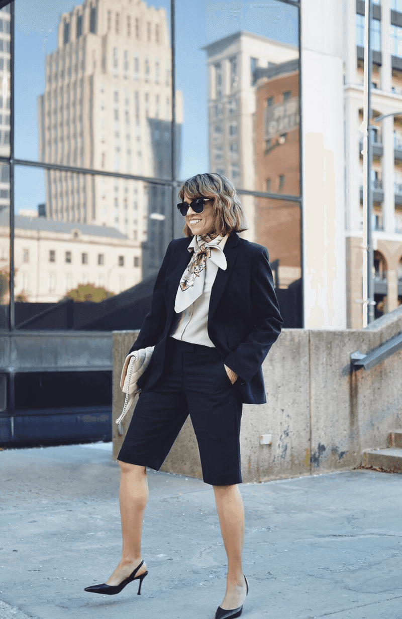 Bermuda Shorts with Oversized Blazer