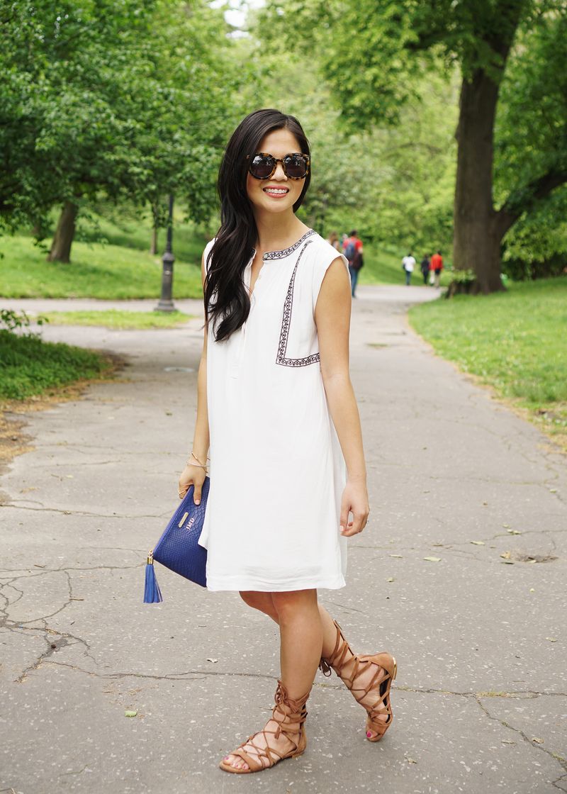 Shirt Dress + Gladiator Sandals