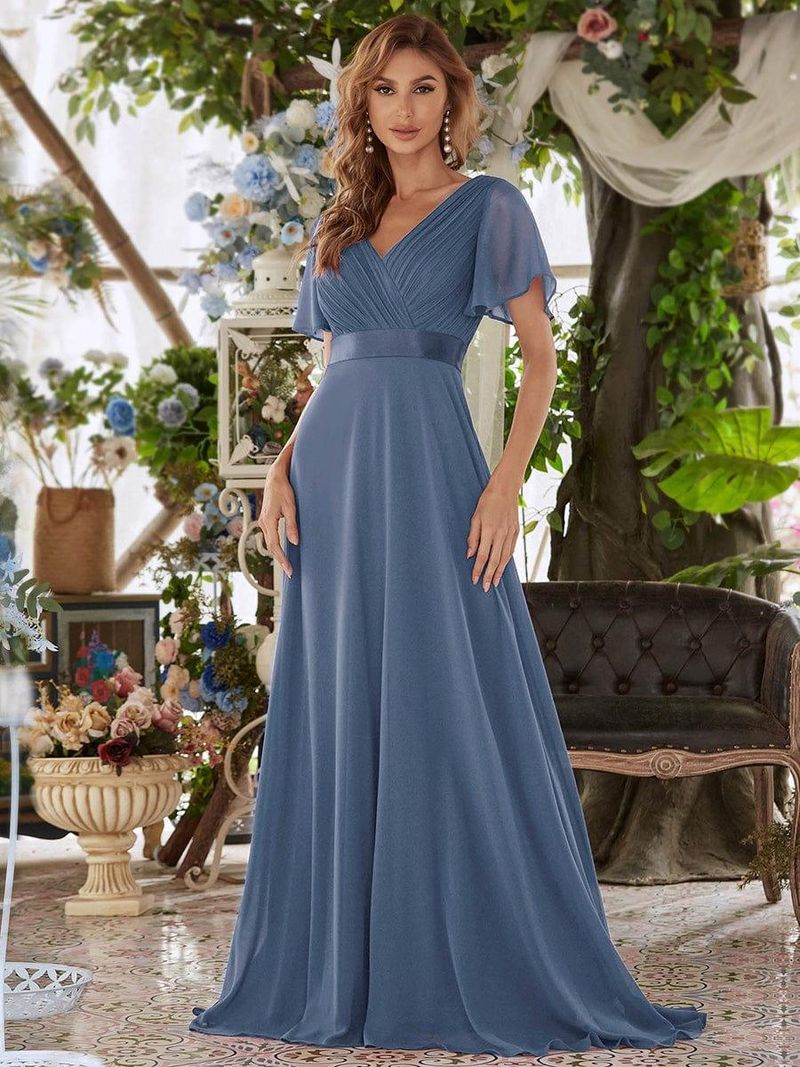 V-Neck Empire Waist Dress