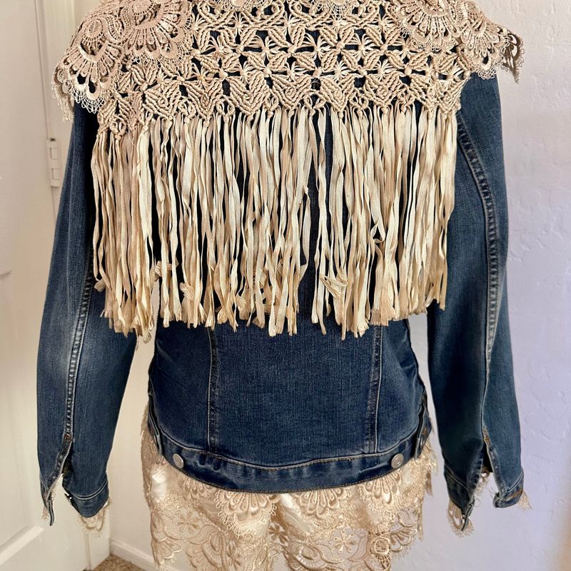 Macramé Overlay Denim Jackets