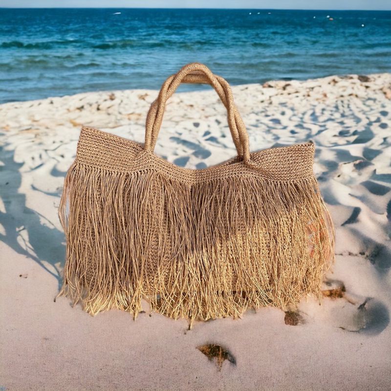 Raffia Fringe Tote