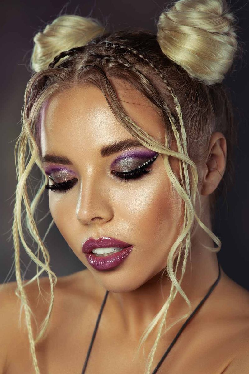 Braided Space Buns with Wraps