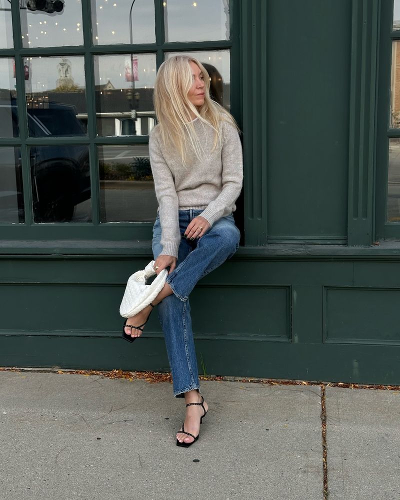 Boyfriend Jeans with Strappy Heels