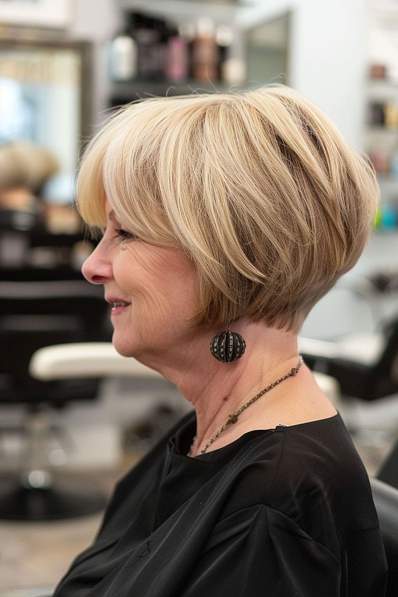 Elegant Layered Cut with Tapered Ends